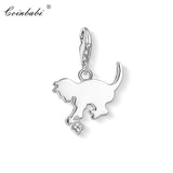 Charm Pendant Kitten Small Cat,2019 Fashion Jewelry Cute Real Authentic 925 Sterling Silver Gift For Women Girls Fit Bracelet