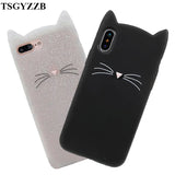 Cute Cat Case For iPhone SE2020 5S 6S 6 7 8 Plus X XS XR 3D Silicone Soft Phone Back Cover For Samsung Galaxy J4Plus Case Coque