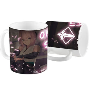 MGF FGO Coffee Mugs Fate Grand Order Okita Souji Jeanne d'Arc Merlin Tamamo no Mae Anime Ceramic Mug Travel Cup