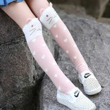 autumn period children's socks knee high Cotton cat ear socks girls Cartoon for straight baby knee-high socks cat fox print