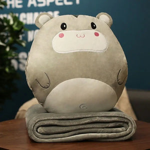 Lovely Cartoon Fruit Animal Cushion Decorative Cotton Pillow Car Air Conditioner Quilt Home Decorative Pillows 1 X1.5m Blanket