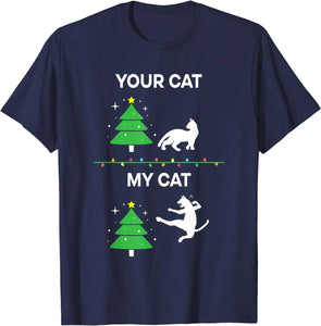 Funny Cat Christmas Cat Funny T-Shirt for Men Women Kids Gift Oversized T Shirt Graphic T Shirts Casual Daily Four Seasons Tees