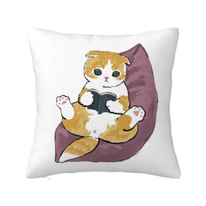 Fashion Kawaill Cartoon Cats Cushion Cover Polyester Cute Animal Kitten Throw Pillow for Sofa Car Pillowcase Home Decorative