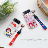 Cartoon Little Girl Phone Case for Samsung Galaxy Z Flip 3 Z Flip 4 Z Flip 5 Hard PC Back Cover for ZFlip5 Case Shell