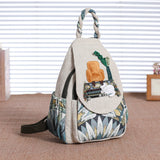 Vertical canvas backpack, lightweight and casual cat woven bag, can be carried shoulder to shoulder