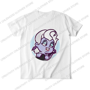 Disney Villains T-shirt Women Bad Girl Tee Shirts Kawaii Cartoons Anime Casual Clothes Fashion Cotton Unisex Streetwear Tops