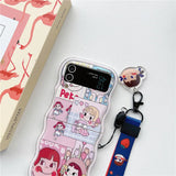 Cartoon Little Girl Phone Case for Samsung Galaxy Z Flip 3 Z Flip 4 Z Flip 5 Hard PC Back Cover for ZFlip5 Case Shell