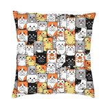 Cartoon Cats Cushion Cover 40x40cm Home Decorative Printing Kawaii Animals Kitten Throw Pillow Case for Sofa Two Side