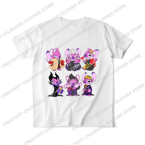 Disney Villains T-shirt Women Bad Girl Tee Shirts Kawaii Cartoons Anime Casual Clothes Fashion Cotton Unisex Streetwear Tops