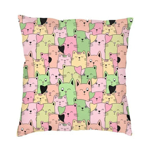 Cartoon Cats Cushion Cover 40x40cm Home Decorative Printing Kawaii Animals Kitten Throw Pillow Case for Sofa Two Side