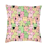 Cartoon Cats Cushion Cover 40x40cm Home Decorative Printing Kawaii Animals Kitten Throw Pillow Case for Sofa Two Side