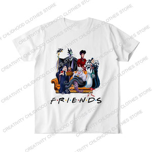 Disney Villains T-shirt Women Bad Girl Tee Shirts Kawaii Cartoons Anime Casual Clothes Fashion Cotton Unisex Streetwear Tops