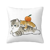 Cute Cats Drawing Pillow Home Decorative Fashion Cartoon Animal Kitten Cushions for Sofa Square Pillowcase