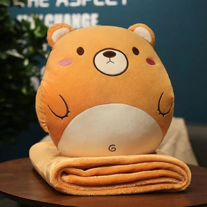 Lovely Cartoon Fruit Animal Cushion Decorative Cotton Pillow Car Air Conditioner Quilt Home Decorative Pillows 1 X1.5m Blanket