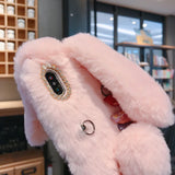 For HUAWEI NOVA Y70/Y70+/Y90/Honor 50 70 X7 X8 X9 Phone Case 3D Faux Plush Fluffy Cute Bunny Winter Nap Warm Soft Cover