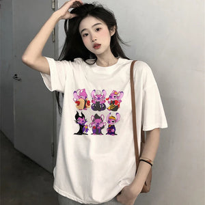 Disney Villains T-shirt Women Bad Girl Tee Shirts Kawaii Cartoons Anime Casual Clothes Fashion Cotton Unisex Streetwear Tops