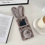 Plush Cute Rabbit Phone Case for Samsung Galaxy Z Flip 5 4 3 Protective Back Cover for ZFlip3 ZFlip4 ZFlip5 Case Shell