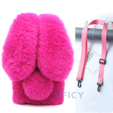 For HUAWEI NOVA Y70/Y70+/Y90/Honor 50 70 X7 X8 X9 Phone Case 3D Faux Plush Fluffy Cute Bunny Winter Nap Warm Soft Cover