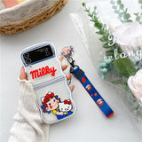 Cartoon Little Girl Phone Case for Samsung Galaxy Z Flip 3 Z Flip 4 Z Flip 5 Hard PC Back Cover for ZFlip5 Case Shell