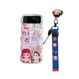 Cartoon Little Girl Phone Case for Samsung Galaxy Z Flip 3 Z Flip 4 Z Flip 5 Hard PC Back Cover for ZFlip5 Case Shell