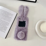 Plush Cute Rabbit Phone Case for Samsung Galaxy Z Flip 5 4 3 Protective Back Cover for ZFlip3 ZFlip4 ZFlip5 Case Shell