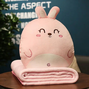 Lovely Cartoon Fruit Animal Cushion Decorative Cotton Pillow Car Air Conditioner Quilt Home Decorative Pillows 1 X1.5m Blanket