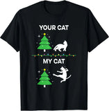 Funny Cat Christmas Cat Funny T-Shirt for Men Women Kids Gift Oversized T Shirt Graphic T Shirts Casual Daily Four Seasons Tees