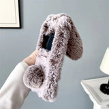 Plush Cute Rabbit Phone Case for Samsung Galaxy Z Flip 5 4 3 Protective Back Cover for ZFlip3 ZFlip4 ZFlip5 Case Shell