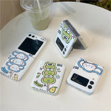 Cute Cartoon Animals String Phone Case for Samsung Galaxy Z Flip 3 Z Flip 4 Z Flip 5 Hard PC Back Cover for ZFlip5 Case Shell