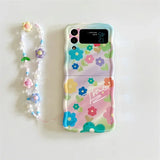 Colorful Flower Phone Case for Samsung Galaxy Z Flip 3 Z Flip 4 Z Flip 5 Hard PC Back Cover for ZFlip5 Case Shell