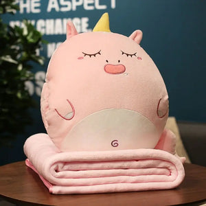 Lovely Cartoon Fruit Animal Cushion Decorative Cotton Pillow Car Air Conditioner Quilt Home Decorative Pillows 1 X1.5m Blanket