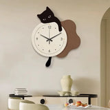 Cat Wall Clock Modern Minimalism Living Room Restaurant Kitchen Decoration Painting Clock Creative Wall Watchs Home Decor Mute