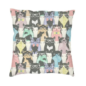 Cartoon Cats Cushion Cover 40x40cm Home Decorative Printing Kawaii Animals Kitten Throw Pillow Case for Sofa Two Side