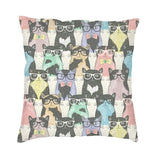 Cartoon Cats Cushion Cover 40x40cm Home Decorative Printing Kawaii Animals Kitten Throw Pillow Case for Sofa Two Side