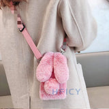 For HUAWEI NOVA Y70/Y70+/Y90/Honor 50 70 X7 X8 X9 Phone Case 3D Faux Plush Fluffy Cute Bunny Winter Nap Warm Soft Cover